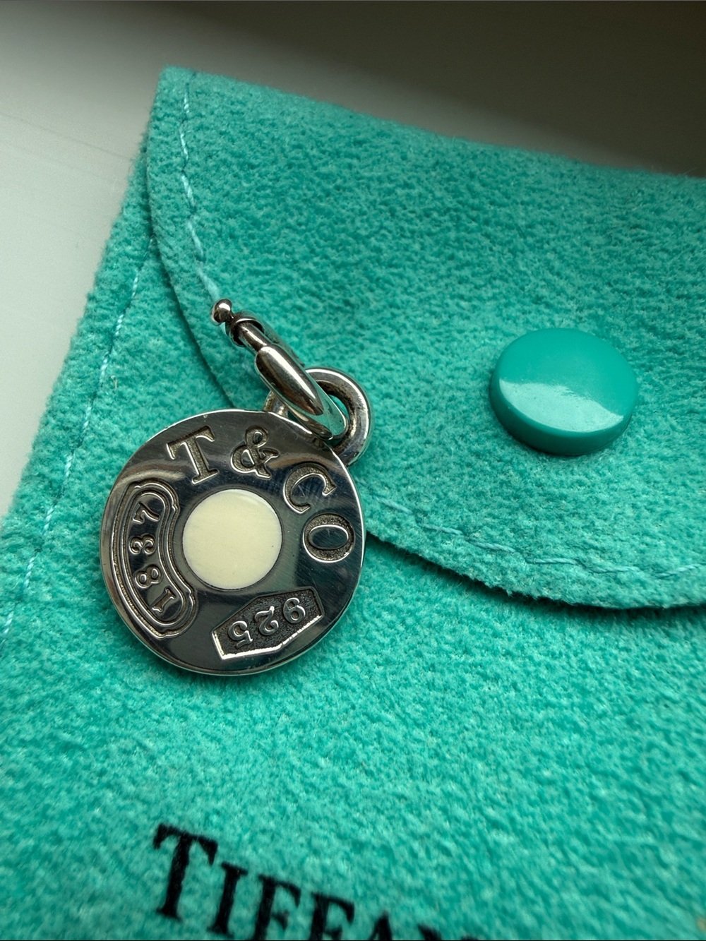 Authentic Tiffany & Co. Sterling Silver Round Tag Charm